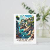 Costa Brava Spanien Katalonien Vintage Postkarte (Stehend Vorderseite)