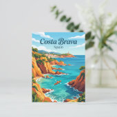 Costa Brava Spanien Postkarte (Stehend Vorderseite)