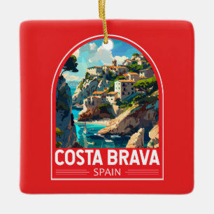 Costa Brava Spanien Reise Kunst Vintage Keramikornament