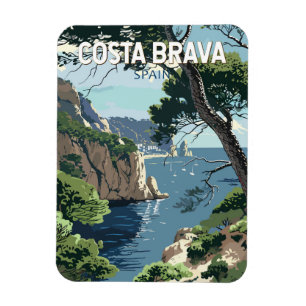 Costa Brava Spanien Reise Kunst Vintage Magnet
