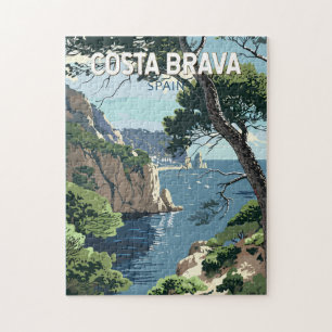 Costa Brava Spanien Reise Kunst Vintage Puzzle