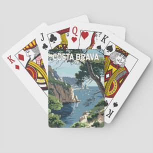 Costa Brava Spanien Reise Kunst Vintage Spielkarten