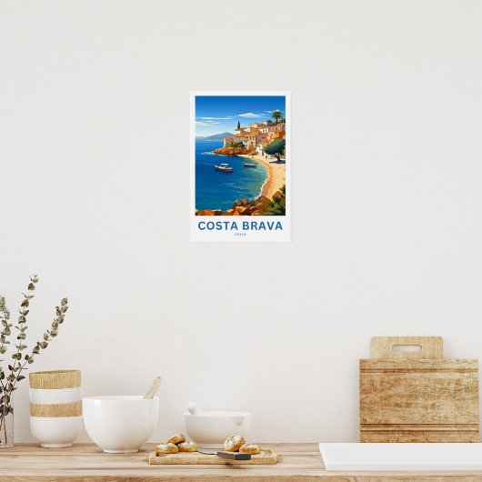 Costa Brava Spanien Reisedrucke Poster (Küche)