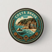 Costa Brava Spanien Reisen Art Abzeichen Button (Vorderseite)