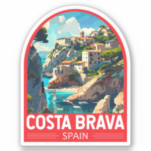 Costa Brava Spanien Reisen Kunst Vintag Aufkleber