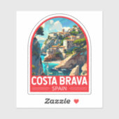 Costa Brava Spanien Reisen Kunst Vintag Aufkleber (Blatt)