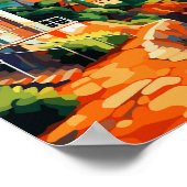 Costa Brava Spanien Vintage-Reise-Abbildung Poster (Ecke)