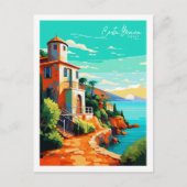 Costa Brava Spanien Vintage-Reise-Abbildung Postkarte (Vorderseite)