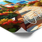 Costa del Sol Spanien Vintage Illustration Poster (Ecke)