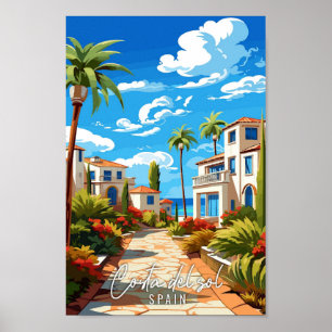 Costa del Sol Spanien Vintage Illustration Poster