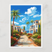 Costa del Sol Spanien Vintage Illustration Postkarte (Vorderseite)