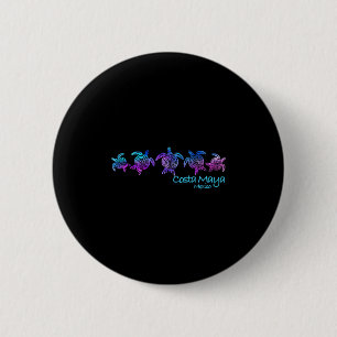 Costa Maya Beach Design _ Tribal Turtle Geschenk Button