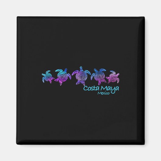 Costa Maya Beach Design _ Tribal Turtle Geschenk Magnet (Vorne)