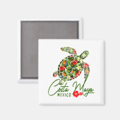 Costa Maya Mexico Sea Turtle Tropical Hibiscus Vac Magnet (Vorderseite/Rückseite)
