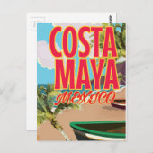 Costa Maya Mexico Strandposter Postkarte (Vorne/Hinten)