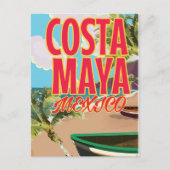 Costa Maya Mexico Strandposter Postkarte (Vorderseite)