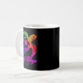 Costa Maya Mexico Tie Dye Sea Turtle Hibiscus Beac Kaffeetasse (Vorderseite Links)