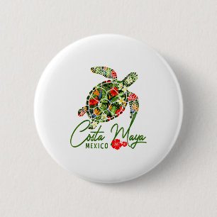 Costa Maya Mexiko Meeresschildkröte Tropischer Hib Button