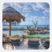 Costa Maya, Mexiko Quadratischer Aufkleber (Vorderseite)