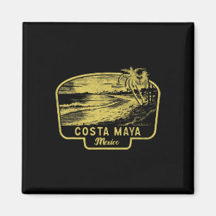 Costa Maya Mexiko Strand Surf Vintage Blau Männer Magnet
