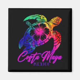 Costa Maya Mexiko Tie Dye Meeresschildkröte Hibisk Magnet