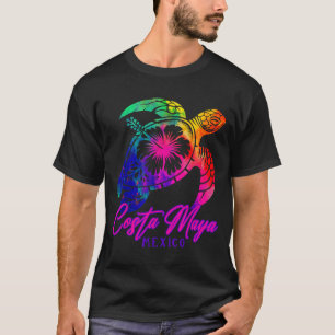 Costa Maya Mexiko Tie Dye Meeresschildkröte Hibisk T-Shirt