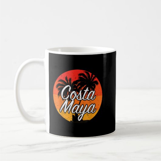 Costa Maya Mexiko Urlaub Vintager Sonnenuntergang Kaffeetasse (Links)