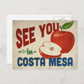 Costa Mesa California Apple - Vintage Travel Postkarte (Vorne/Hinten)
