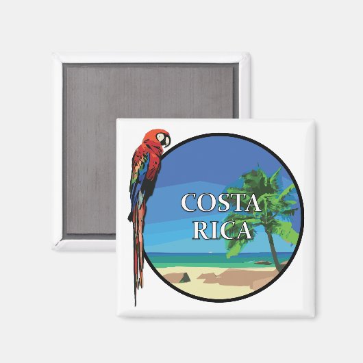 Costa Rica - 2 Zoll Square Magnet (Vorderseite/Rückseite)