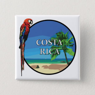 Costa Rica - 2-Zoll-Square-Taste Button