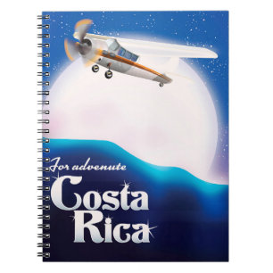 Costa Rica Abenteuer Mond Reiseplakat Notizblock