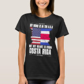 Costa Rica American Patriot Grown Proud Zuhause He T-Shirt (Vorderseite)