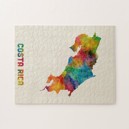 Costa Rica-Aquarell-Karte Puzzle (Horizontal)