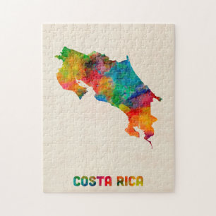 Costa Rica-Aquarell-Karte Puzzle