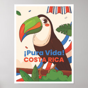 Costa Rica Art Vintage Reise - Illustration Poster