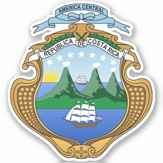 Costa Rica Aufkleber (Vorderseite)