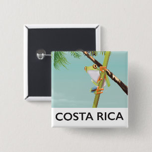 Costa Rica Baumfrosch Urlaubs Poster Button