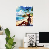 Costa Rica Beach Pura Vida Aquarell Poster (Heimbüro)