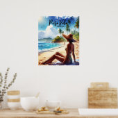Costa Rica Beach Pura Vida Aquarell Poster (Küche)