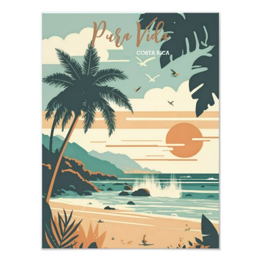 Costa Rica Beach Pura Vida Fotodruck (Vorne)