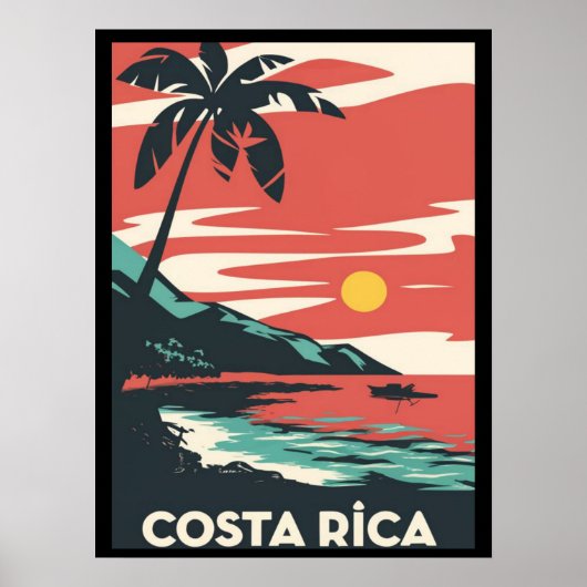 Costa Rica Beach Pura Vida Poster (Vorne)
