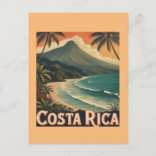 Costa Rica Beach, Pura Vida Postkarte (Vorderseite)