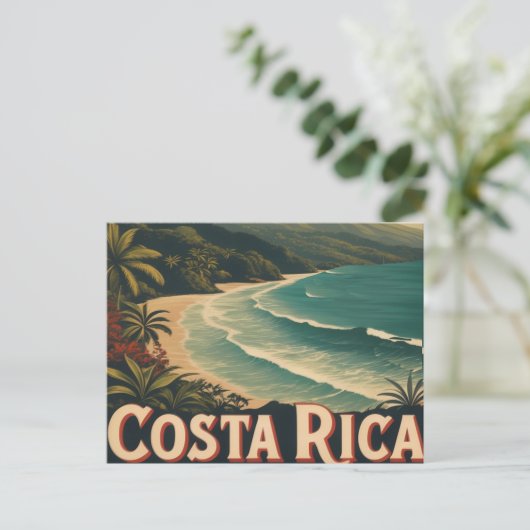 Costa Rica Beach Pura Vida Postkarte (Stehend Vorderseite)
