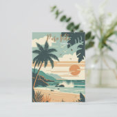 Costa Rica Beach Pura Vida Postkarte (Stehend Vorderseite)