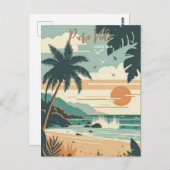 Costa Rica Beach Pura Vida Postkarte (Vorne/Hinten)