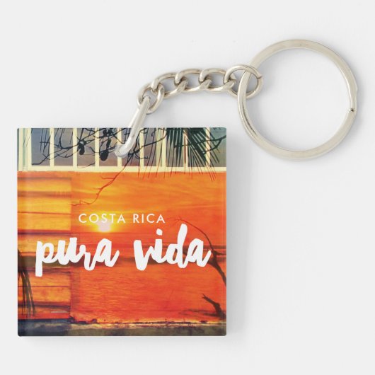 Costa Rica Beach Pura Vida Souvenir Schlüsselanhänger (Rückseite)