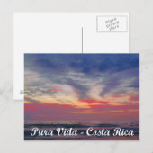 Costa Rica Beach Sunset Pura Vida Postcard Postkarte (Vorne/Hinten)