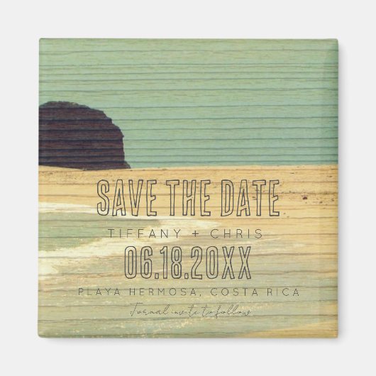 Costa Rica Beach Wedding Save the Date Magnet (Vorne)