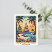 Costa Rica begrüßt Sie mit tropischen Strandtaufen Postkarte (Stehend Vorderseite)