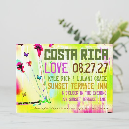 COSTA RICA-Bestimmungsort-Einladung Einladung (Stehend Vorderseite)